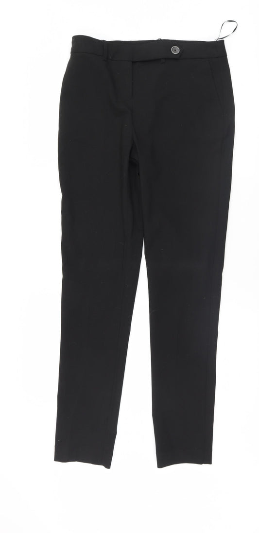 Front view of Next women’s black trousers, size UK 8, 32.5-inch leg