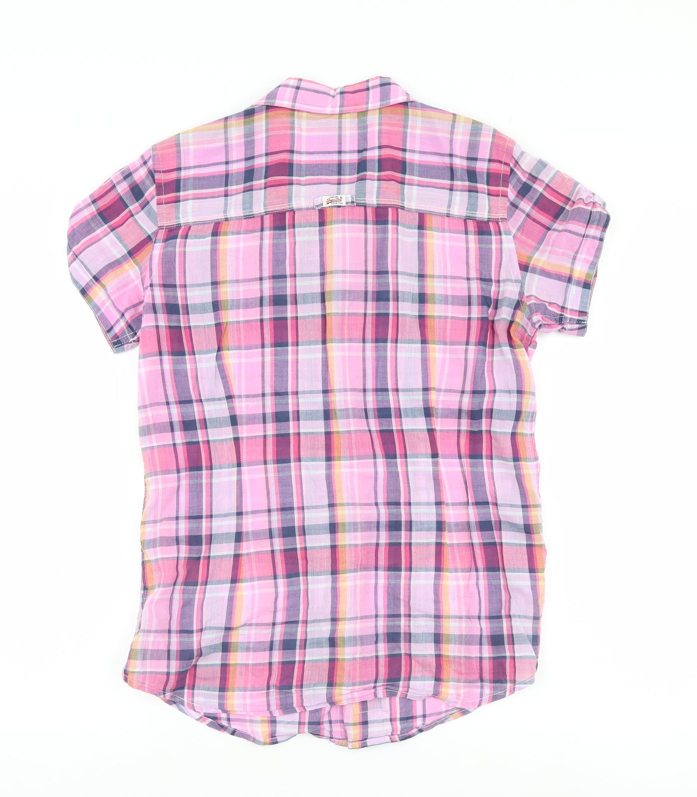 Superdry Womens Pink Check  Basic Blouse Size M
