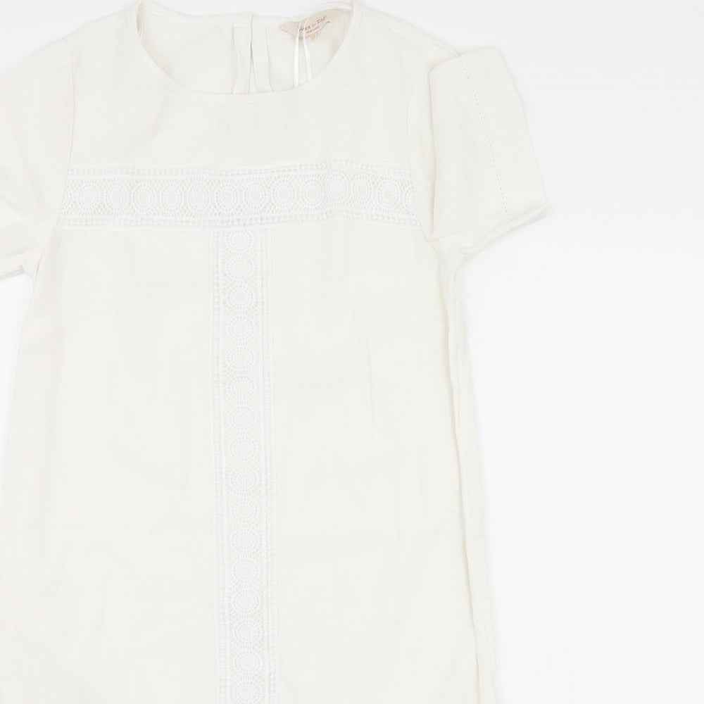 F&F Womens White   Shirt Dress  Size 6