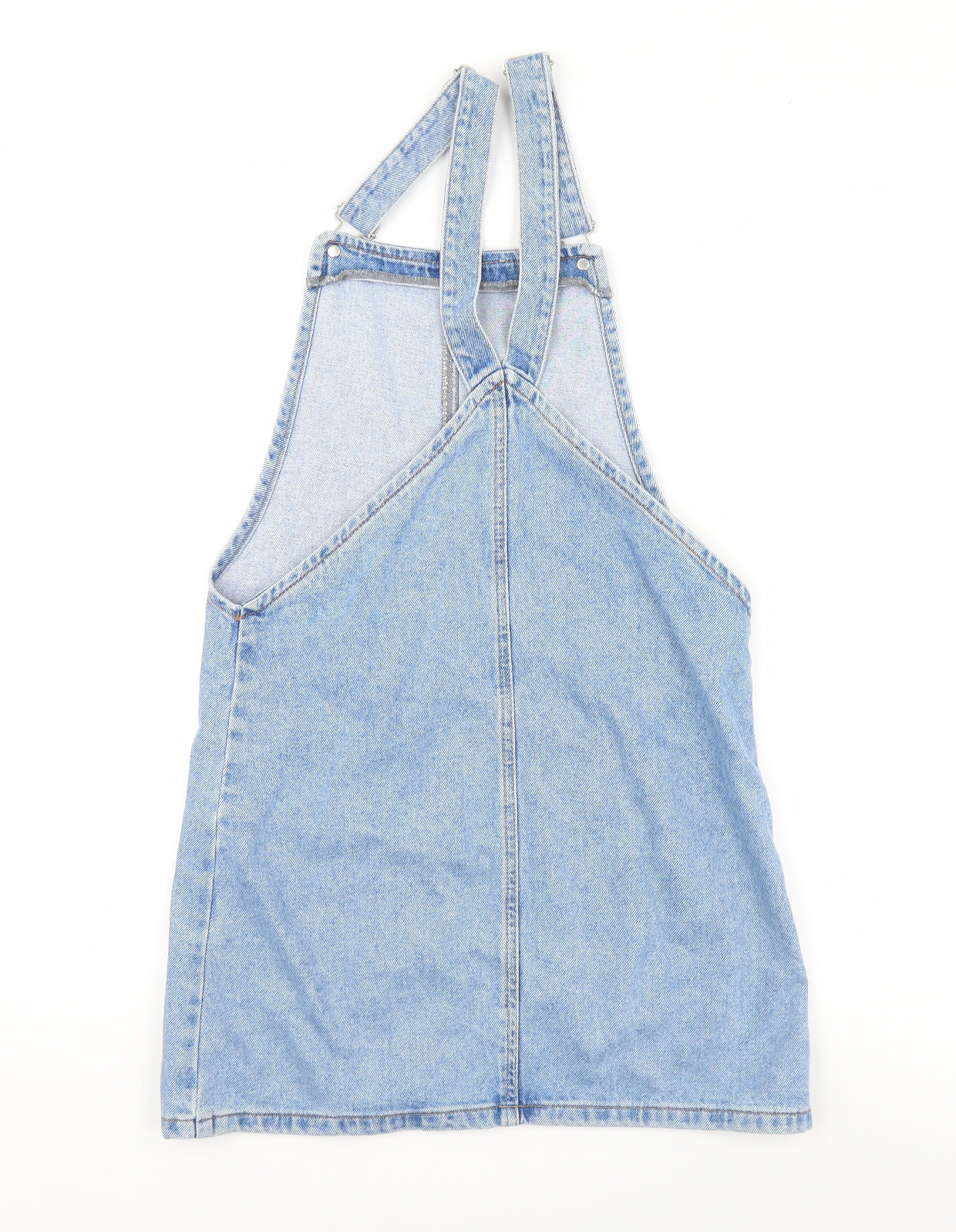 Topshop Womens Blue Houndstooth  Pinafore/Dungaree Dress  Size 8