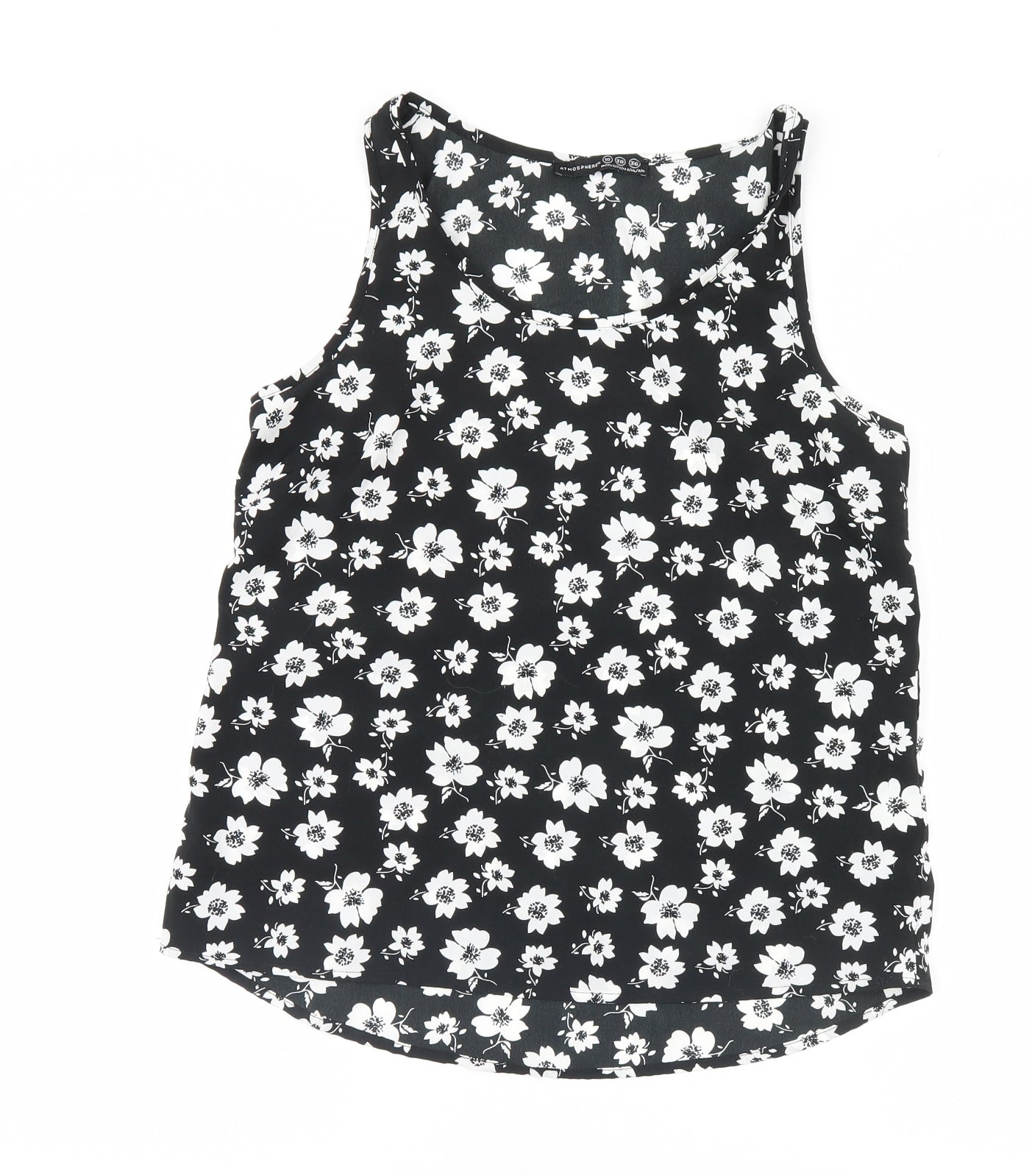 Atmosphere Womens Black Floral  Basic Tank Size 10