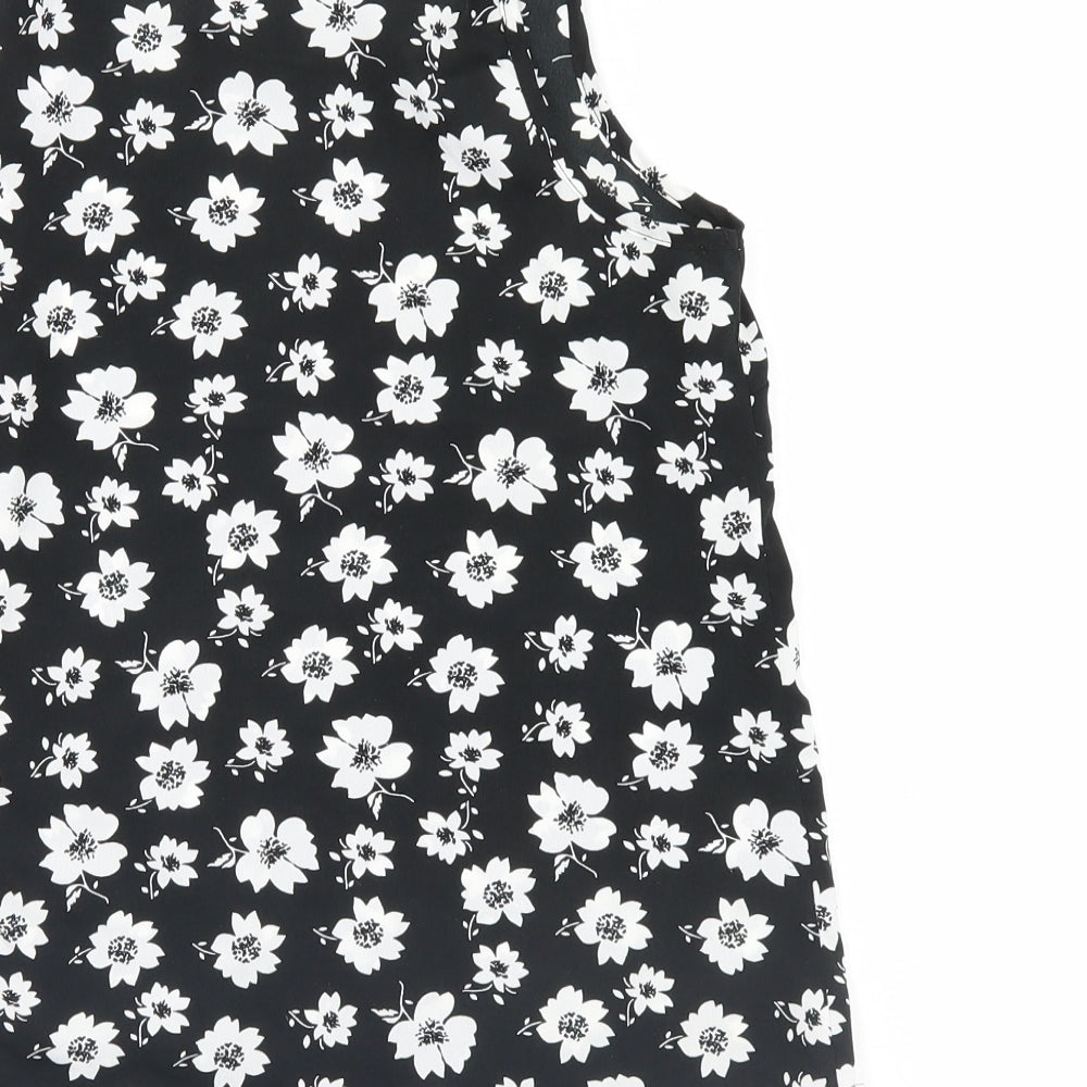 Atmosphere Womens Black Floral  Basic Tank Size 10