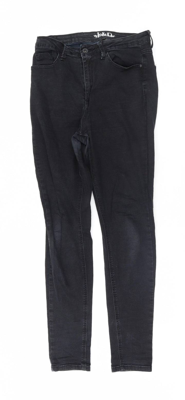 l&d Womens Black Mom Jeans Size 38 L30 in