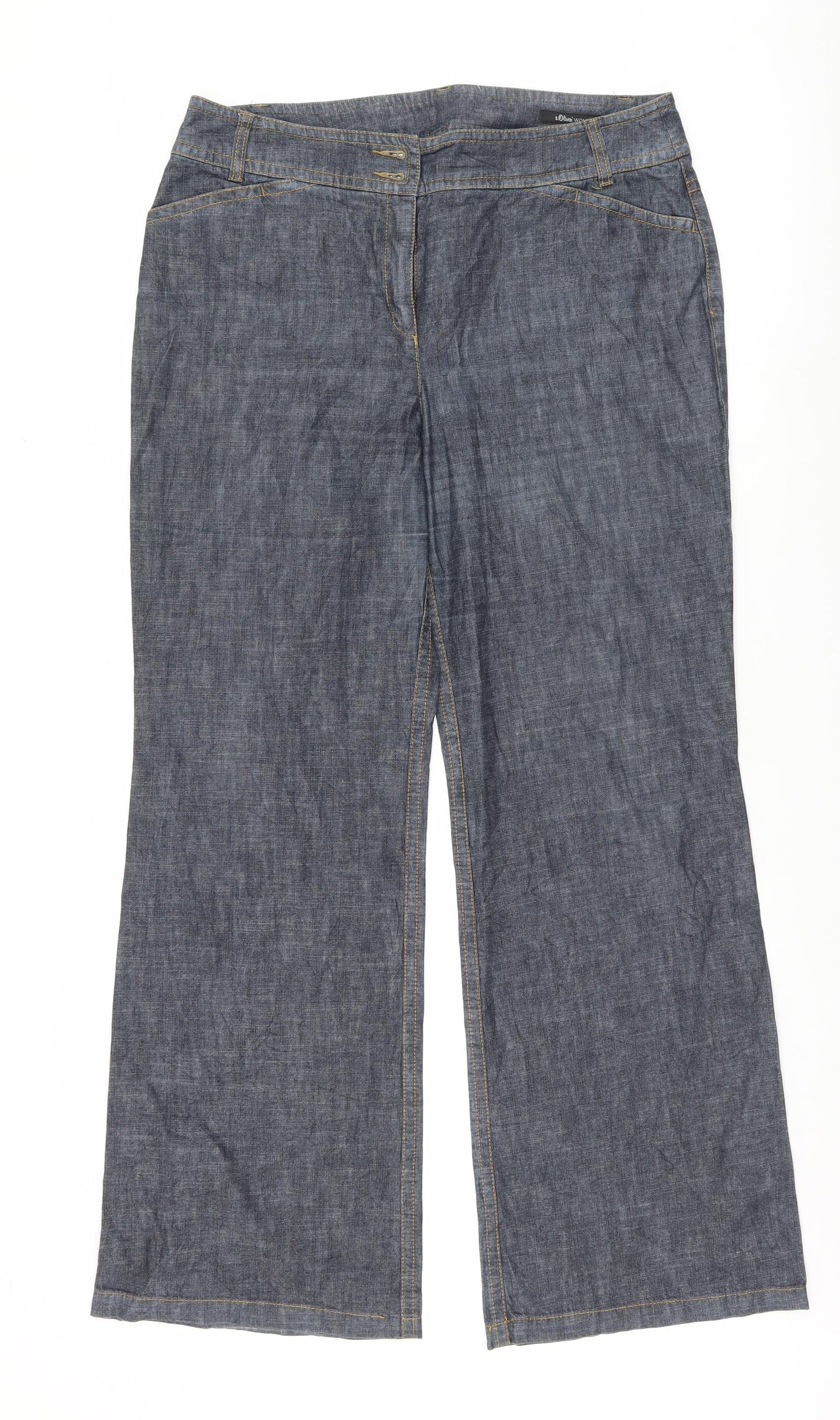 s. oliver Womens Blue   Wide-Leg Jeans Size 46 L33 in