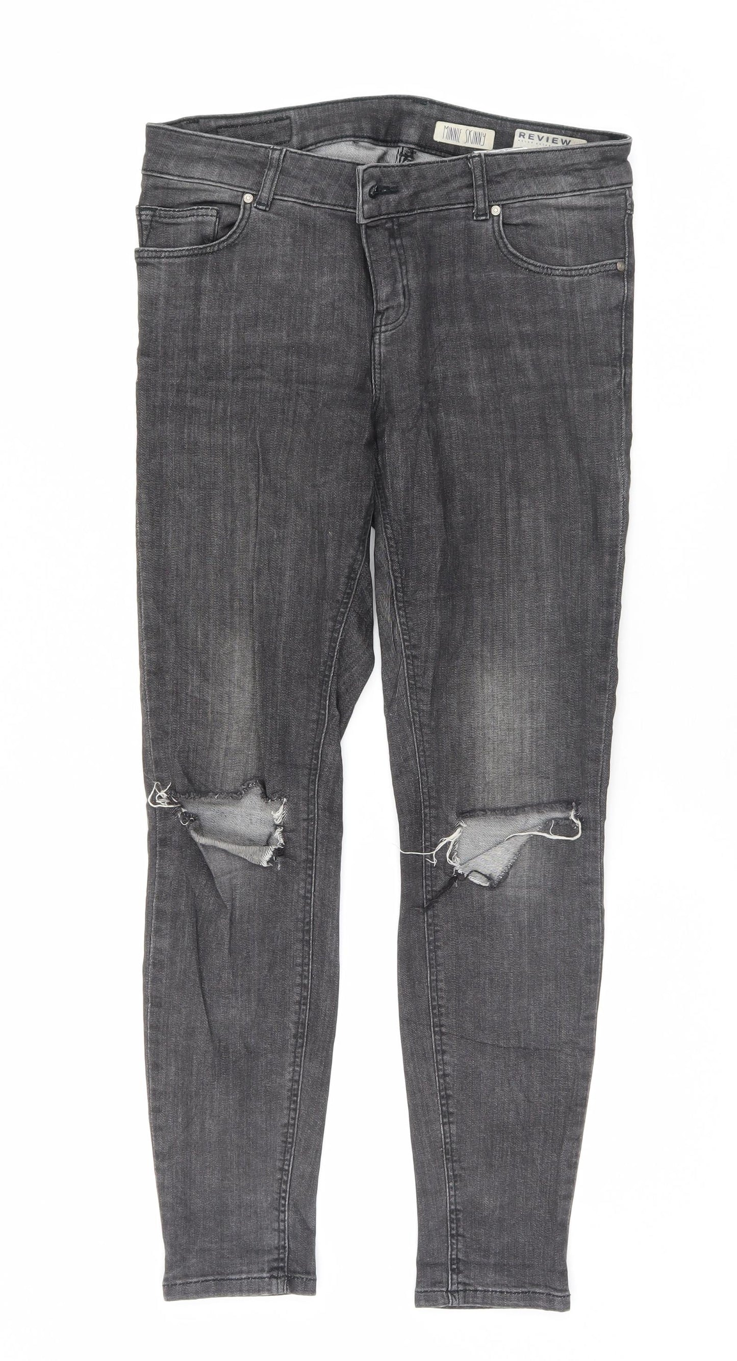 Review Womens Grey   Skinny Jeans Size 28 L29.5 in
