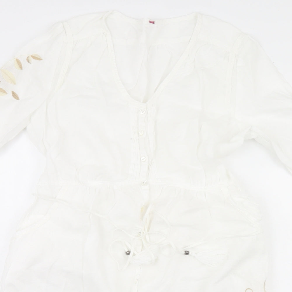 Preworn Womens White Houndstooth  Shift  Size 16