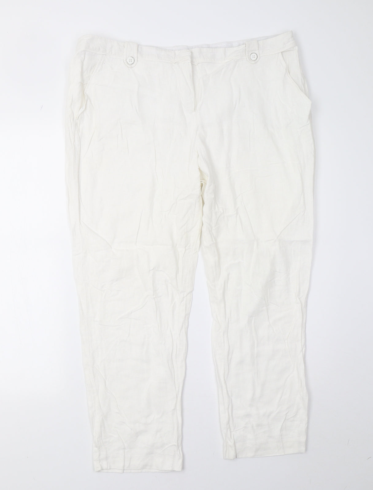 George Womens White   Trousers  Size 16 L27 in
