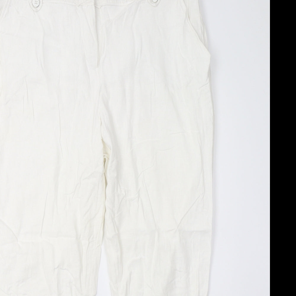 George Womens White   Trousers  Size 16 L27 in