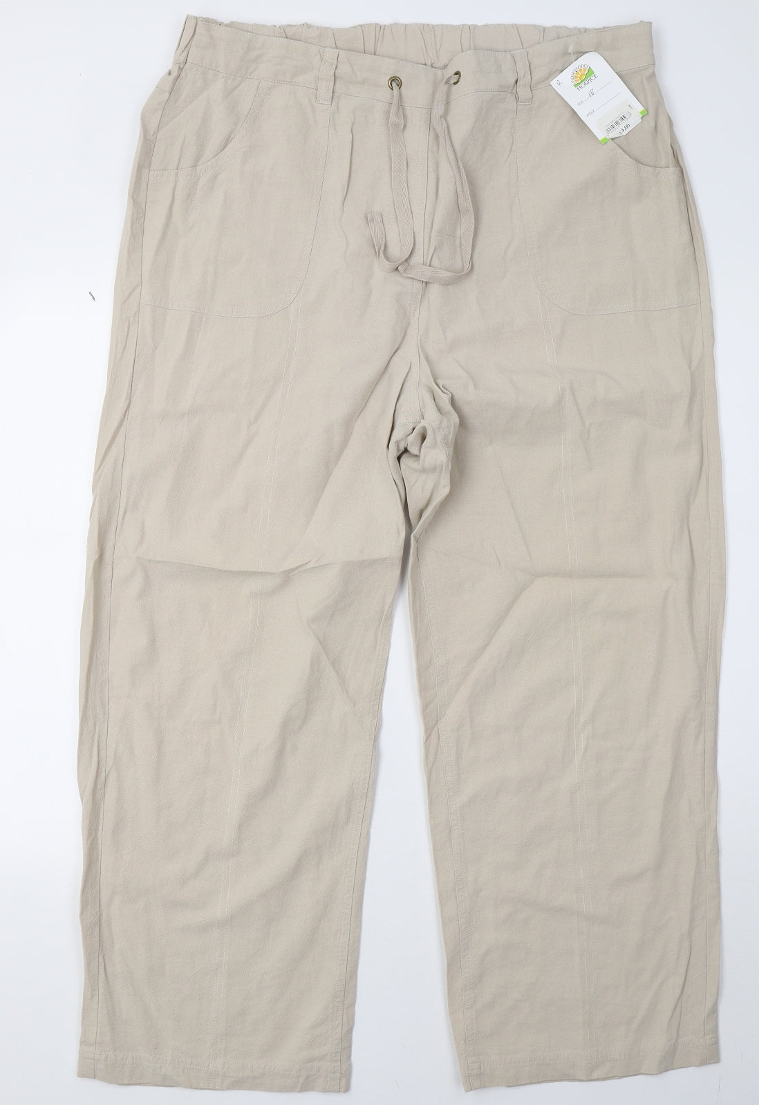 Yours Womens Beige   Trousers  Size 18 L29 in