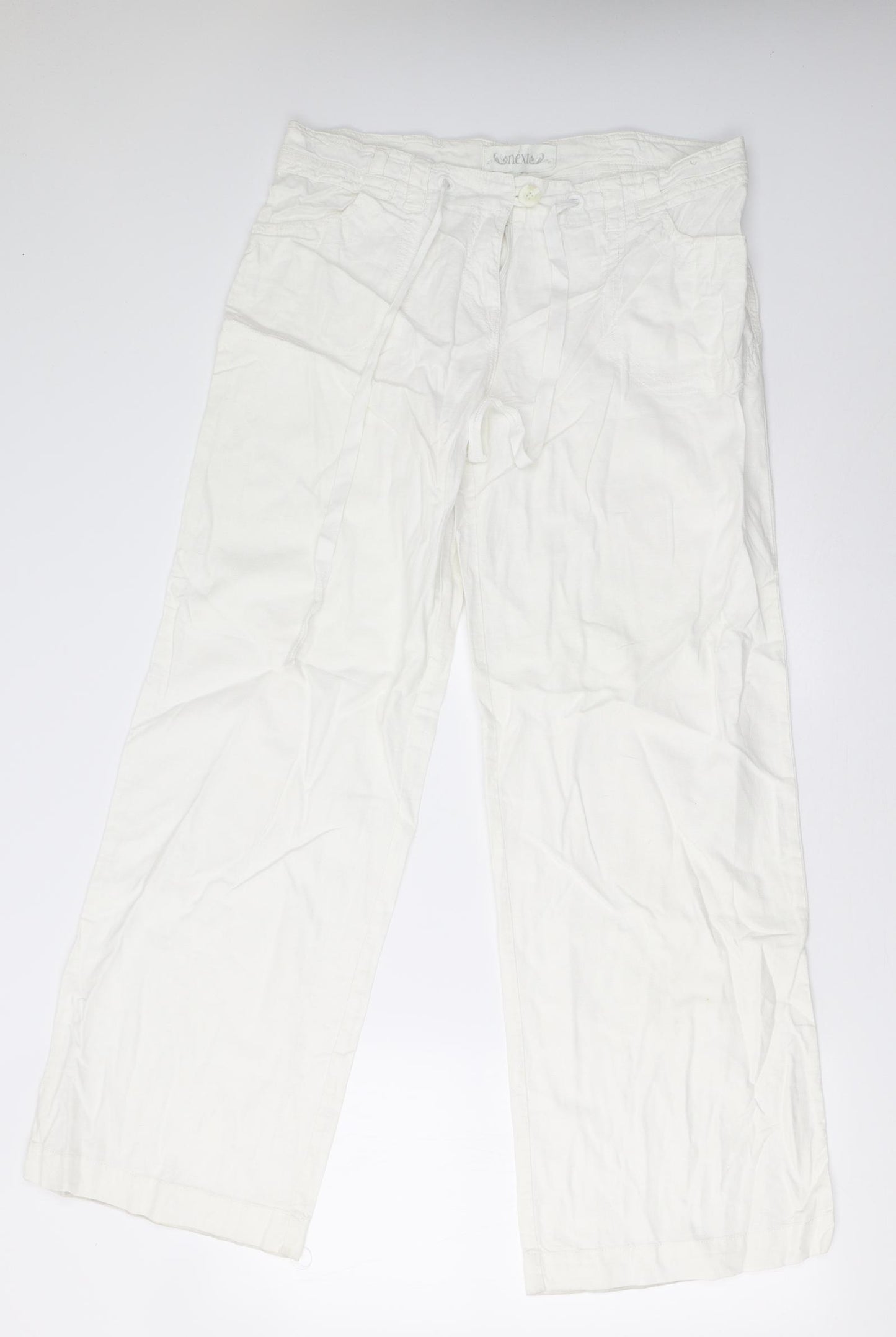NEXT Womens White   Trousers  Size 14 L33 in