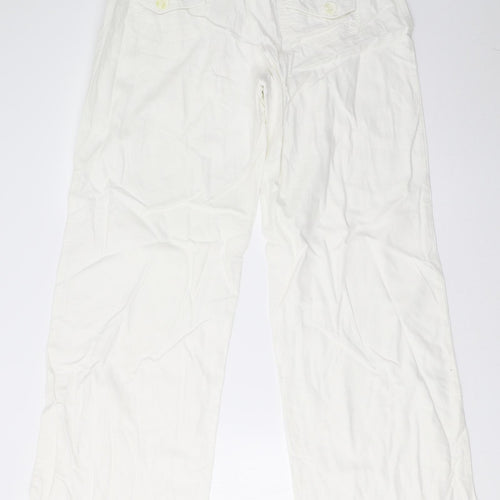 NEXT Womens White   Trousers  Size 14 L33 in