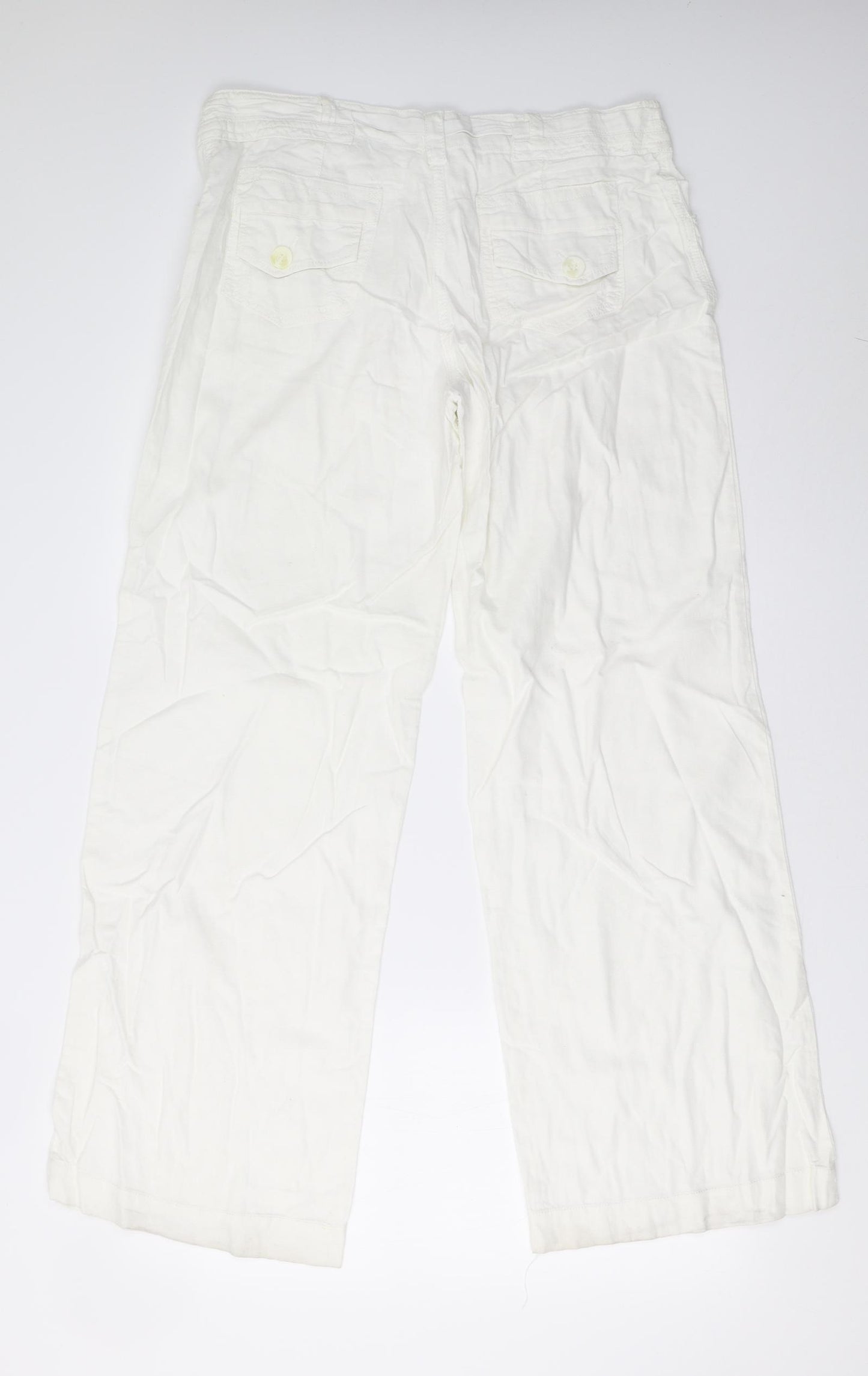 NEXT Womens White   Trousers  Size 14 L33 in