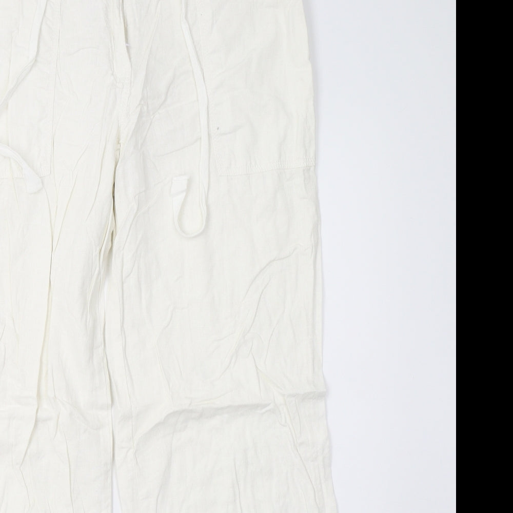 NEXT Womens White   Trousers  Size 14 L31 in
