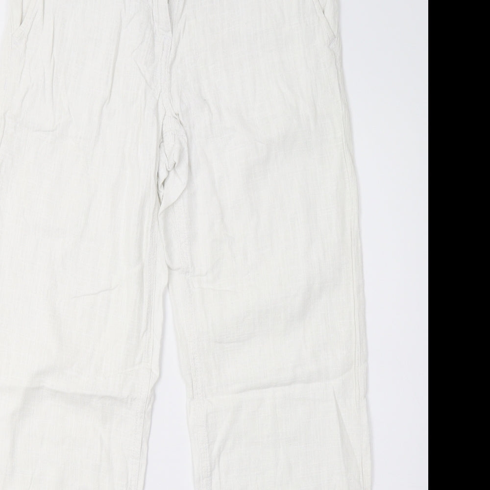 NEXT Womens White   Trousers  Size 8 L32 in
