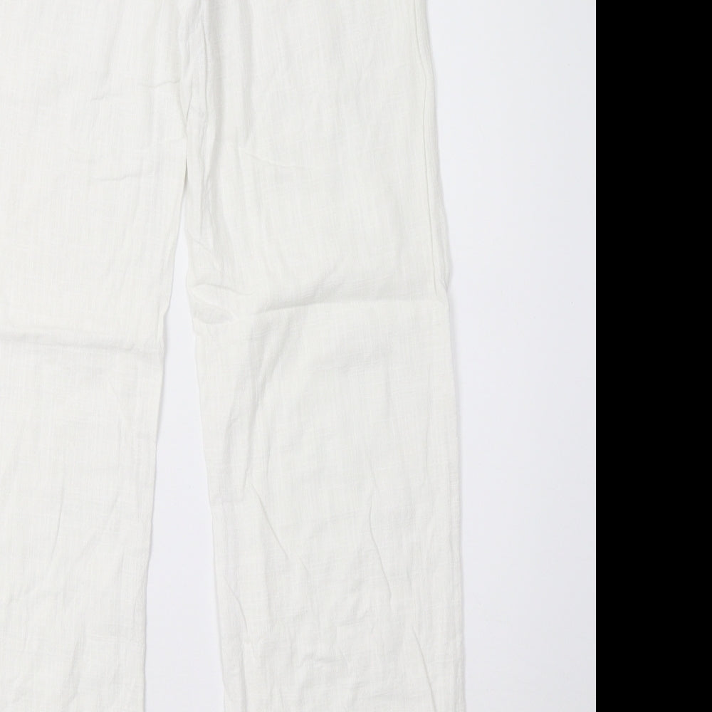 NEXT Womens White   Trousers  Size 8 L32 in