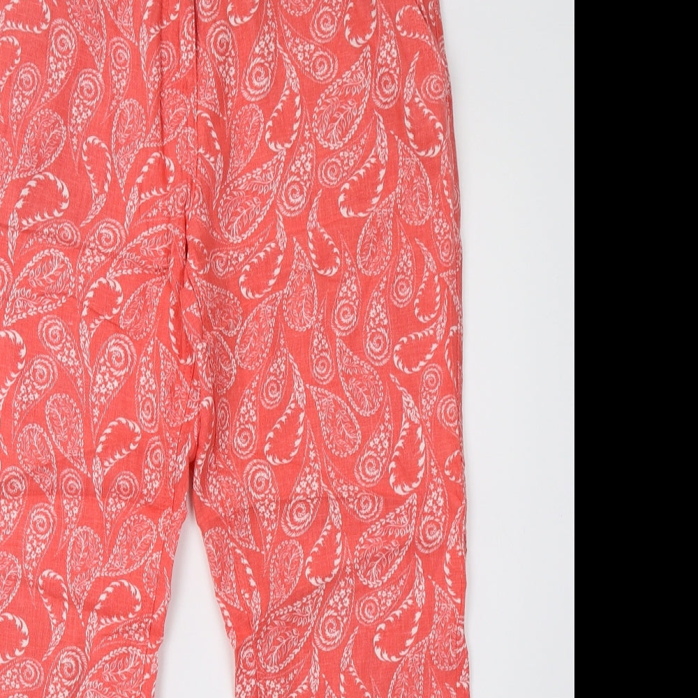 NEXT Womens Red Geometric  Chino Trousers Size 12 L30 in