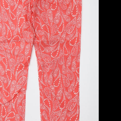 NEXT Womens Red Geometric  Chino Trousers Size 12 L30 in