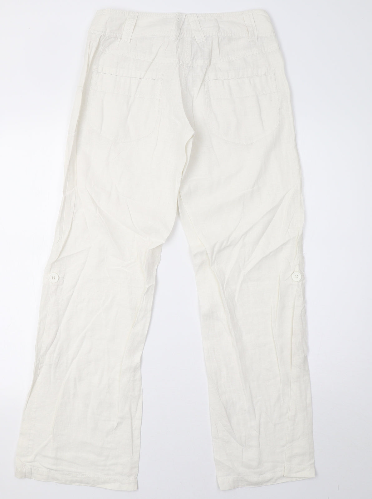 H&M Womens White   Trousers  Size 10 L30 in
