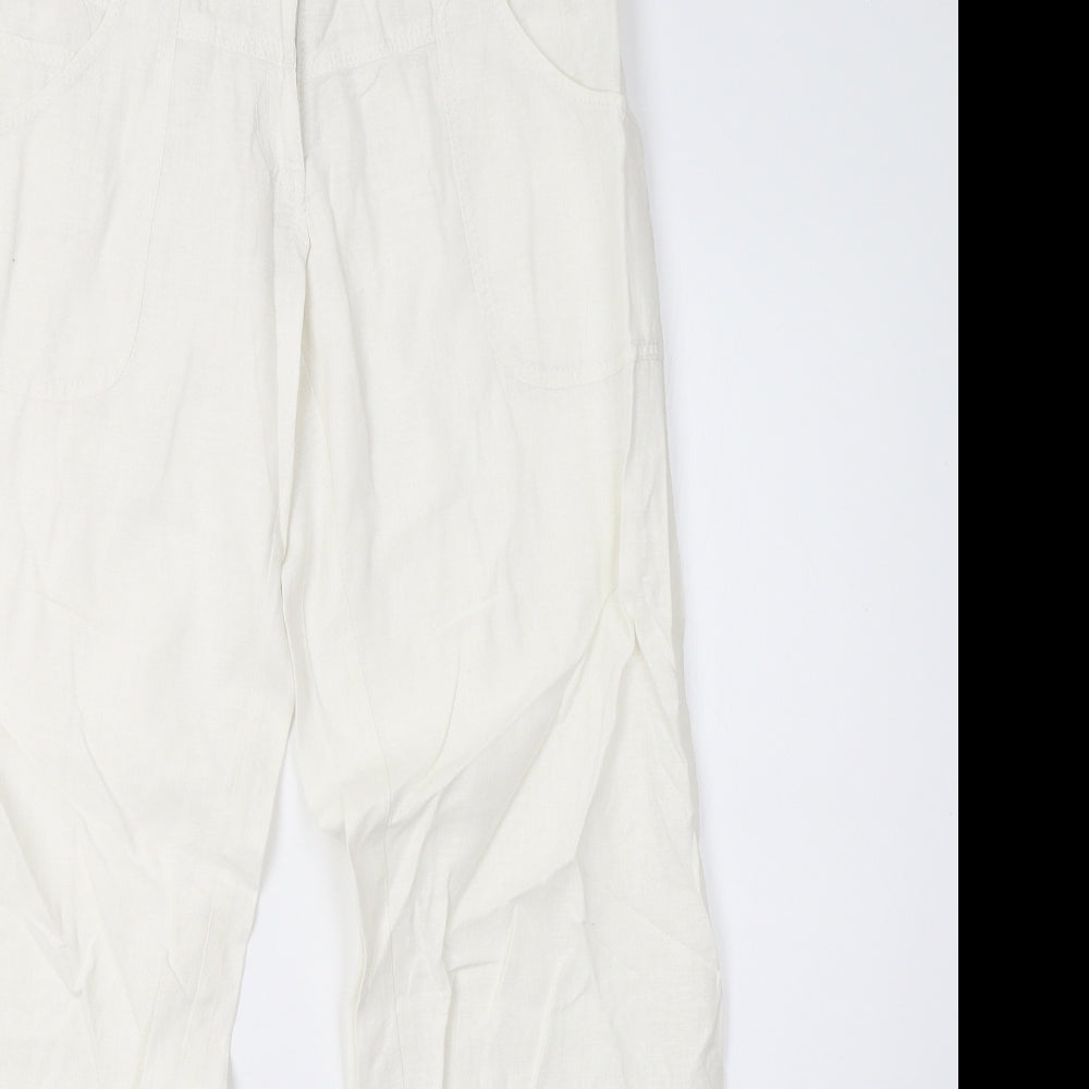H&M Womens White   Trousers  Size 10 L30 in