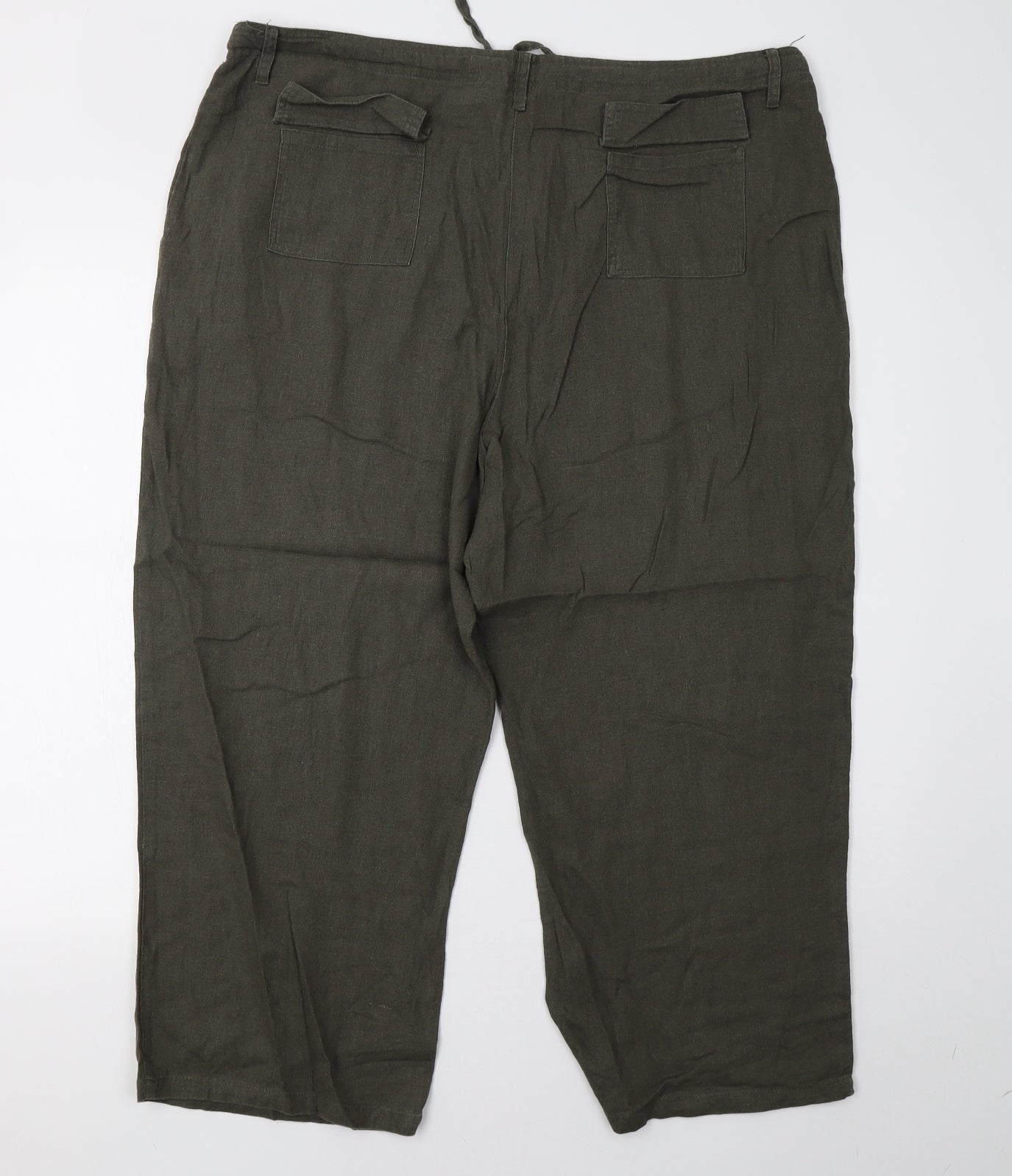 Mia Moda Womens Green   Cropped Trousers Size 20 L25 in