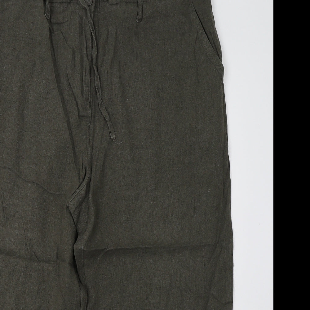 Mia Moda Womens Green   Cropped Trousers Size 20 L25 in