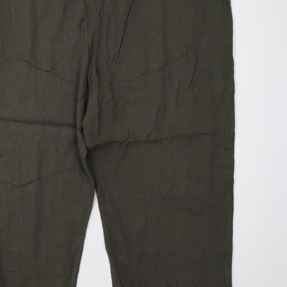 Mia Moda Womens Green   Cropped Trousers Size 20 L25 in