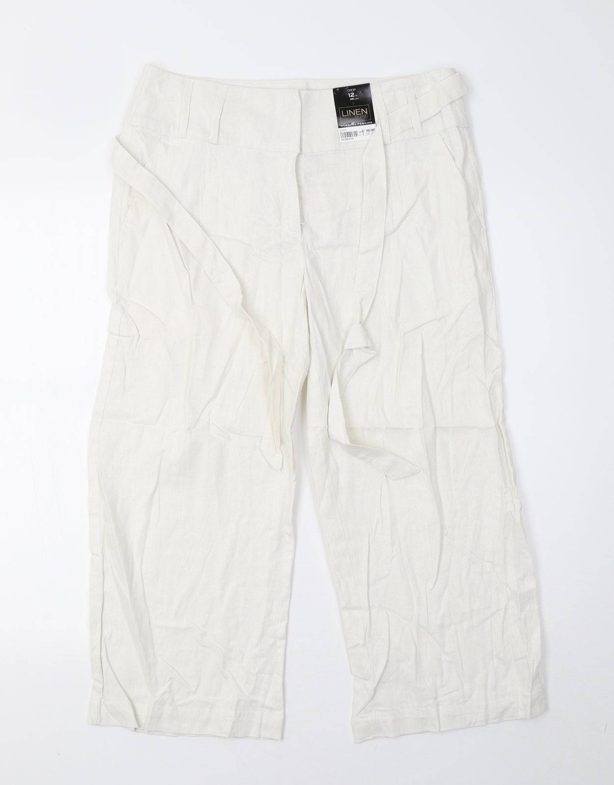 Dorothy Perkins Womens White   Cropped Trousers Size 12 L24 in