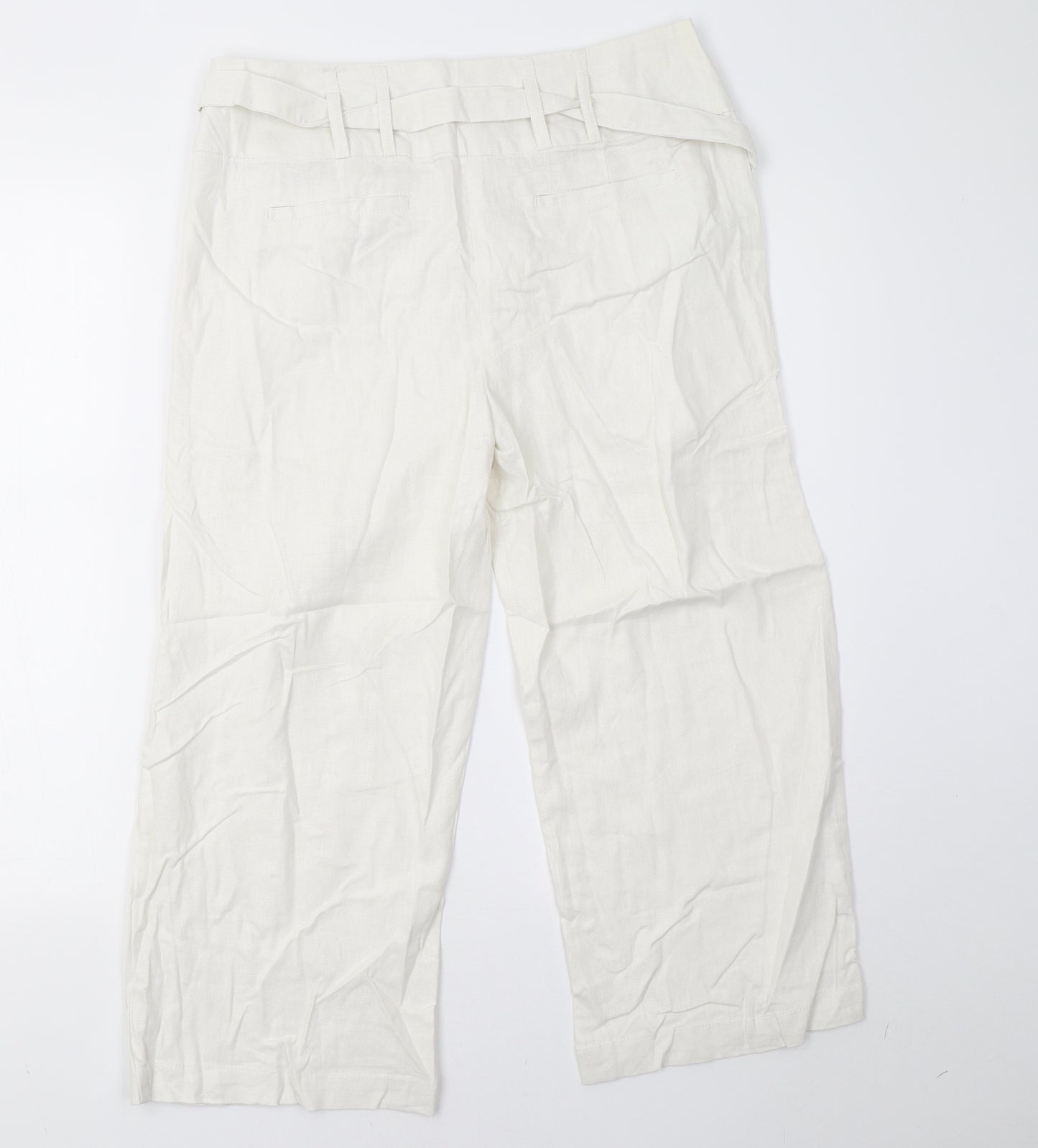 Dorothy Perkins Womens White   Cropped Trousers Size 12 L24 in
