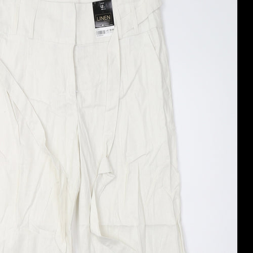 Dorothy Perkins Womens White   Cropped Trousers Size 12 L24 in