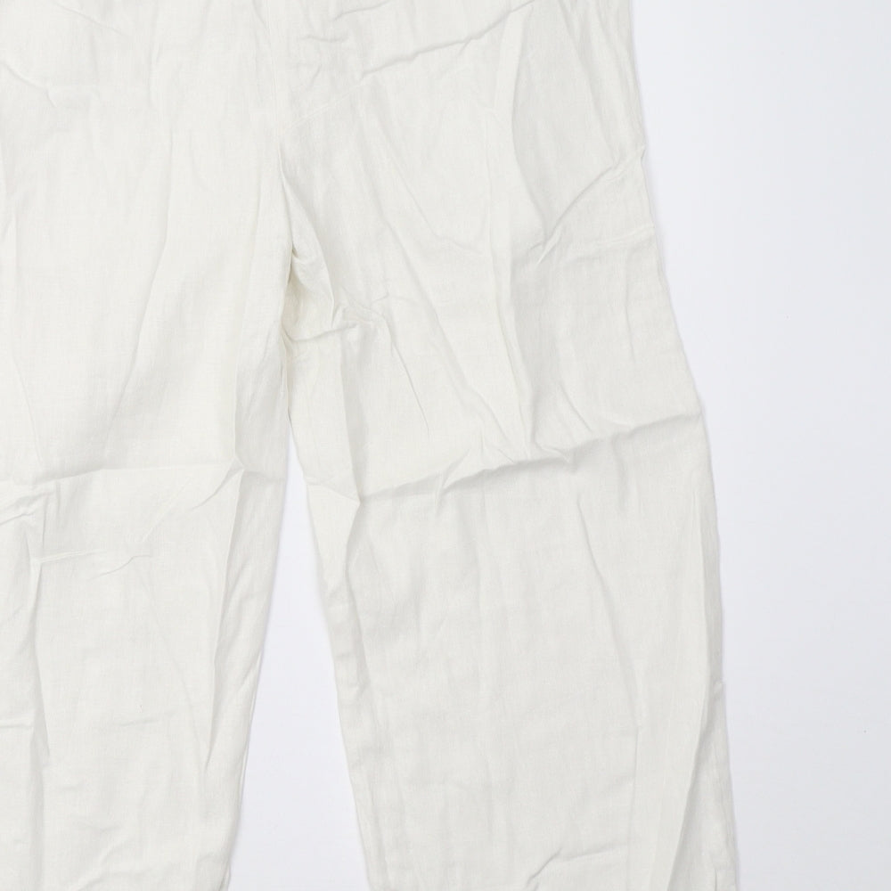Dorothy Perkins Womens White   Cropped Trousers Size 12 L24 in