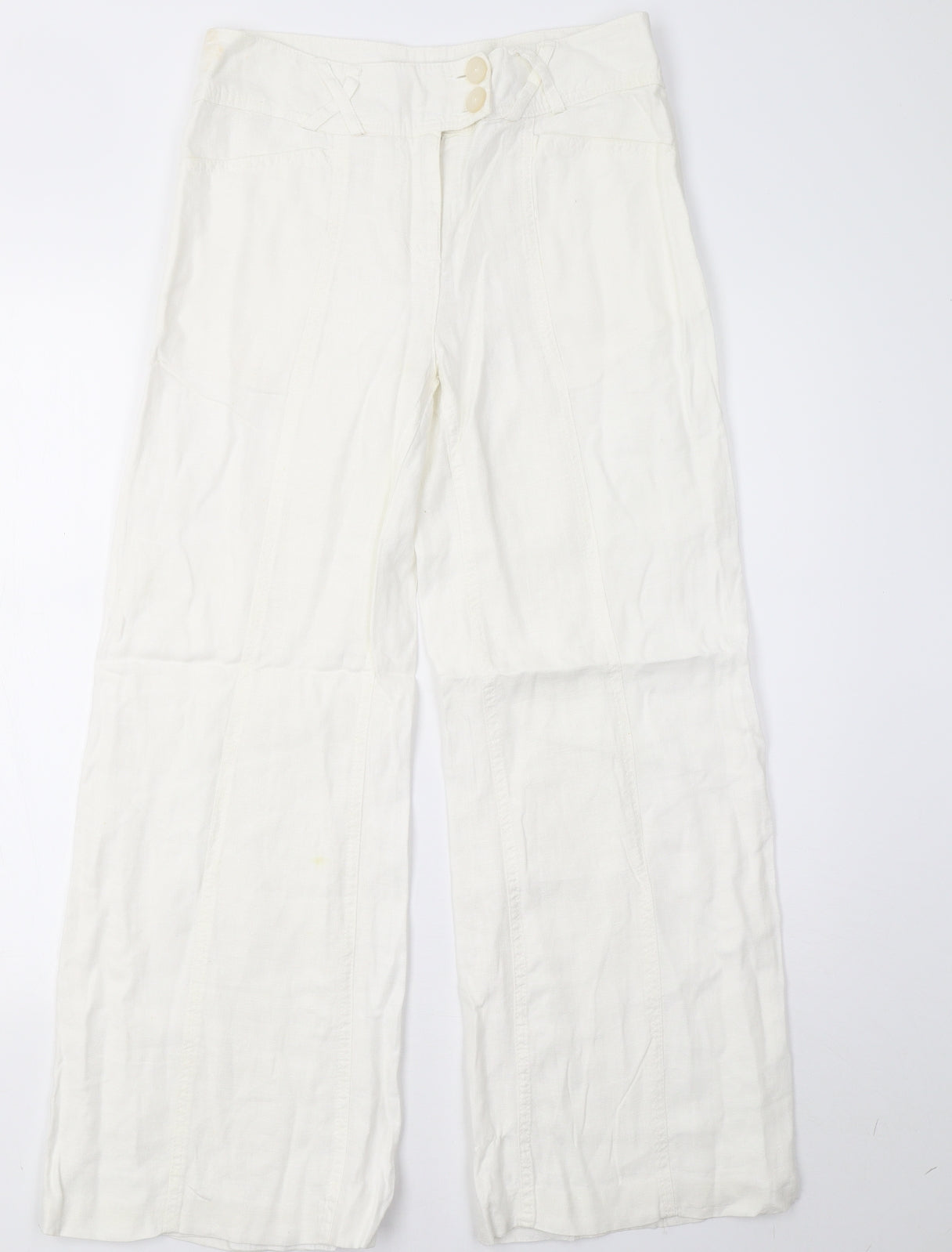 Marks and Spencer Womens White   Trousers  Size 8 L29 in