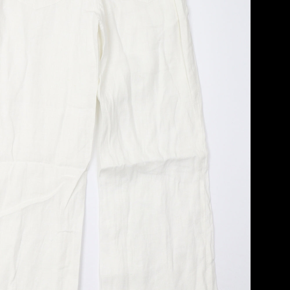 Marks and Spencer Womens White   Trousers  Size 8 L29 in