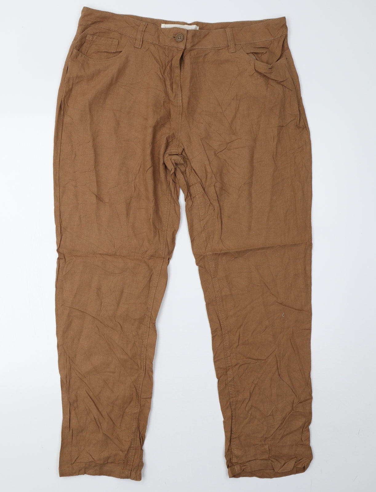 NEXT Womens Brown   Trousers  Size 14 L31 in