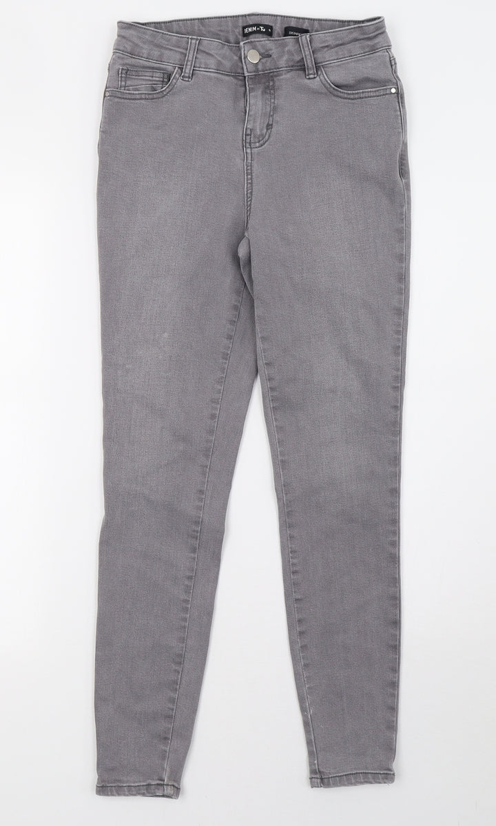 Sainsburys Womens Grey Denim Skinny Jeans Size 8 L29 in