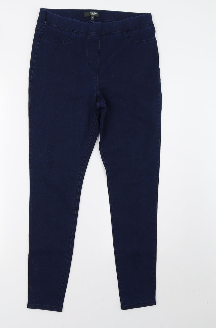 Studio Womens Blue Denim Jegging Trousers Size 10 L28 in