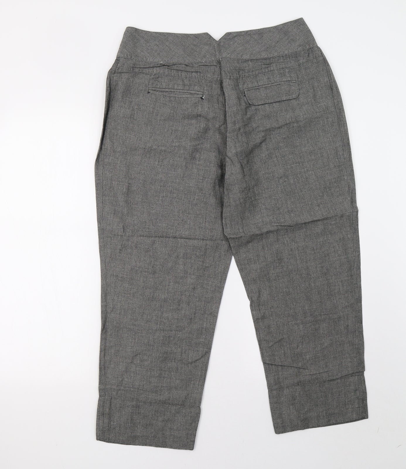 Marks and Spencer Womens Grey   Cropped Trousers Size 12 L27 in