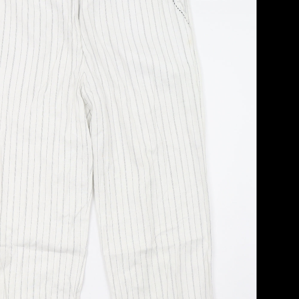 NEXT Womens White Striped  Trousers  Size 16 L30 in