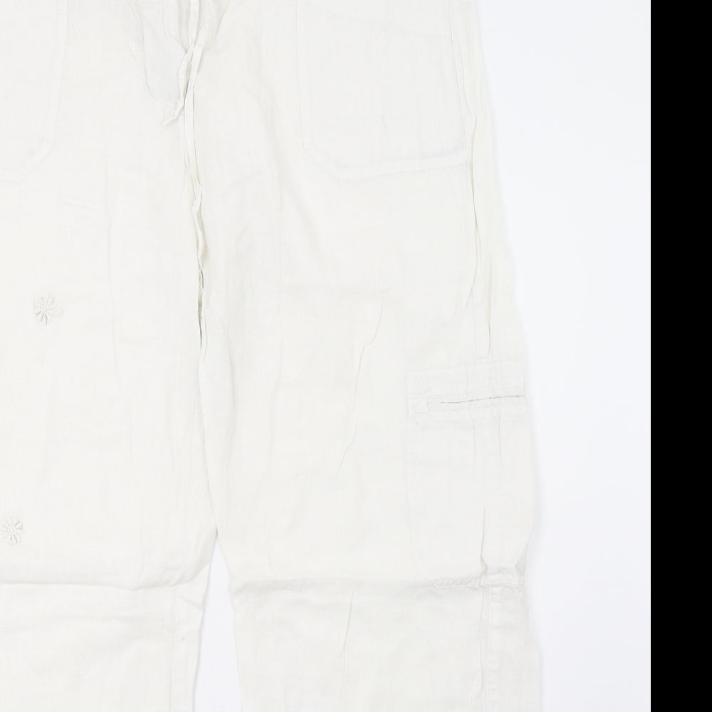 Warehouse Womens White   Trousers  Size 16 L31 in