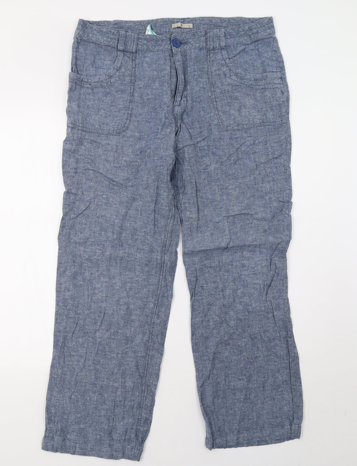 Sainsburys Womens Blue   Trousers  Size 14 L29 in