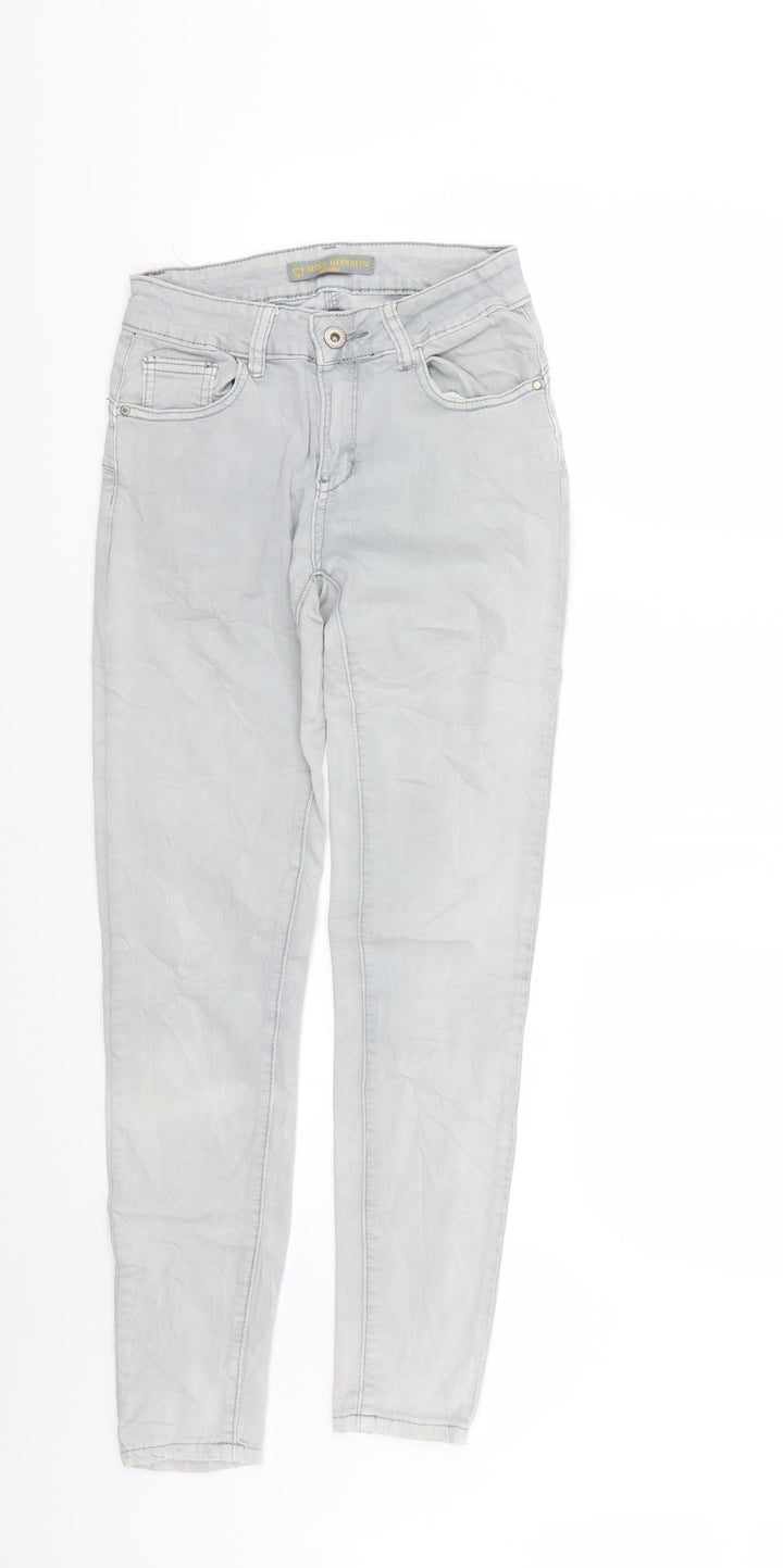 miss bonbon Mens Grey Skinny Jeans Size S L25 in