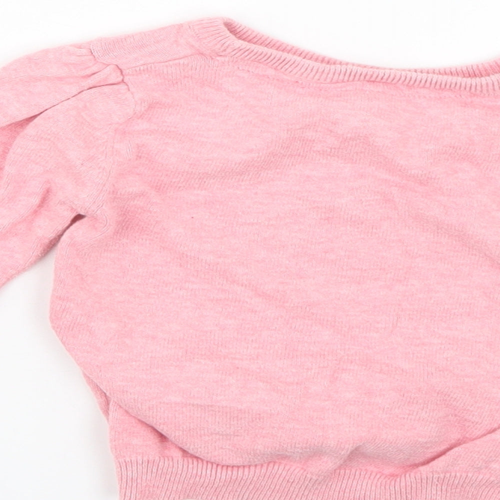 Young Dimension Girls Pink Geometric  Pullover Jumper Size 3-4 Years