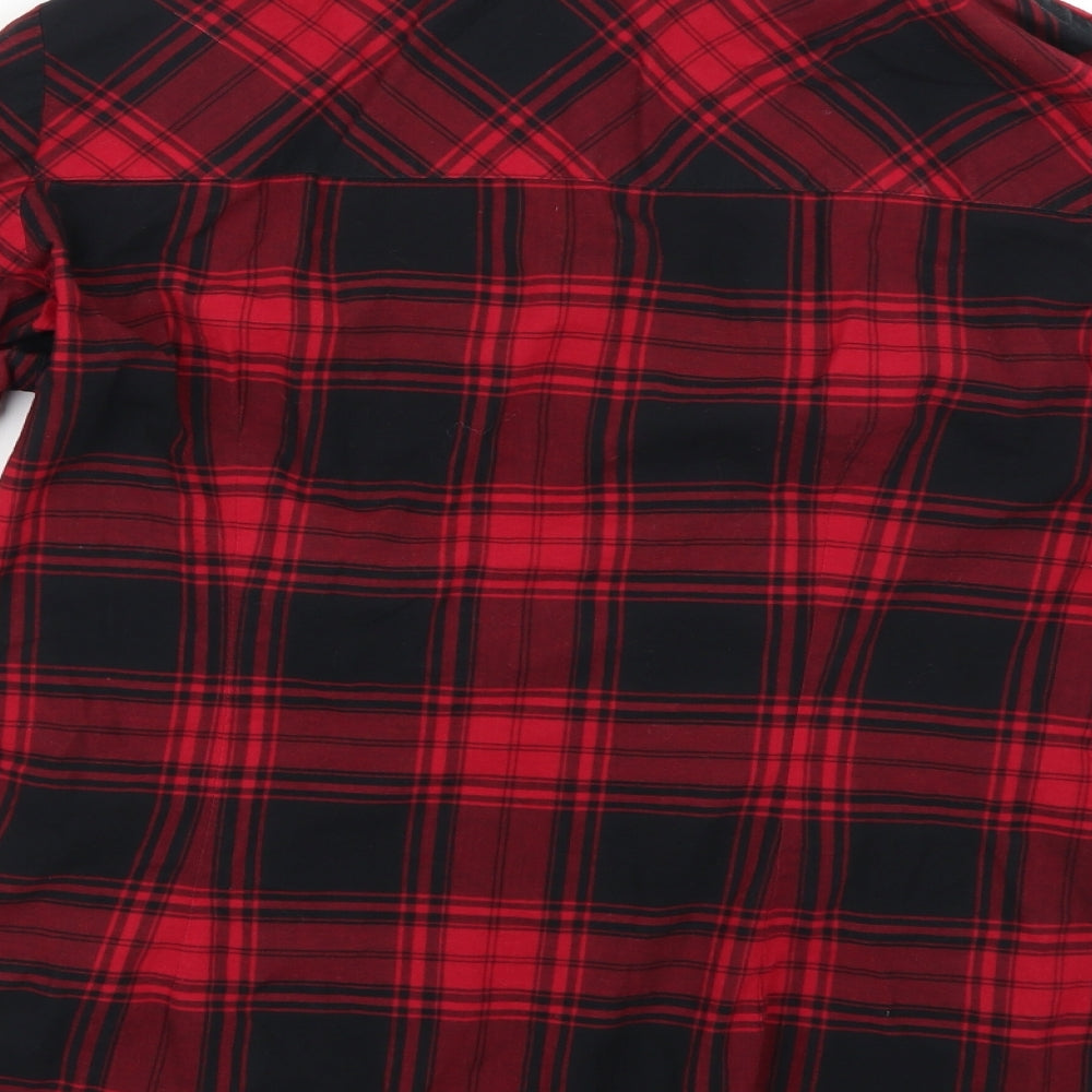bpc Womens Red Check  Basic Button-Up Size 16