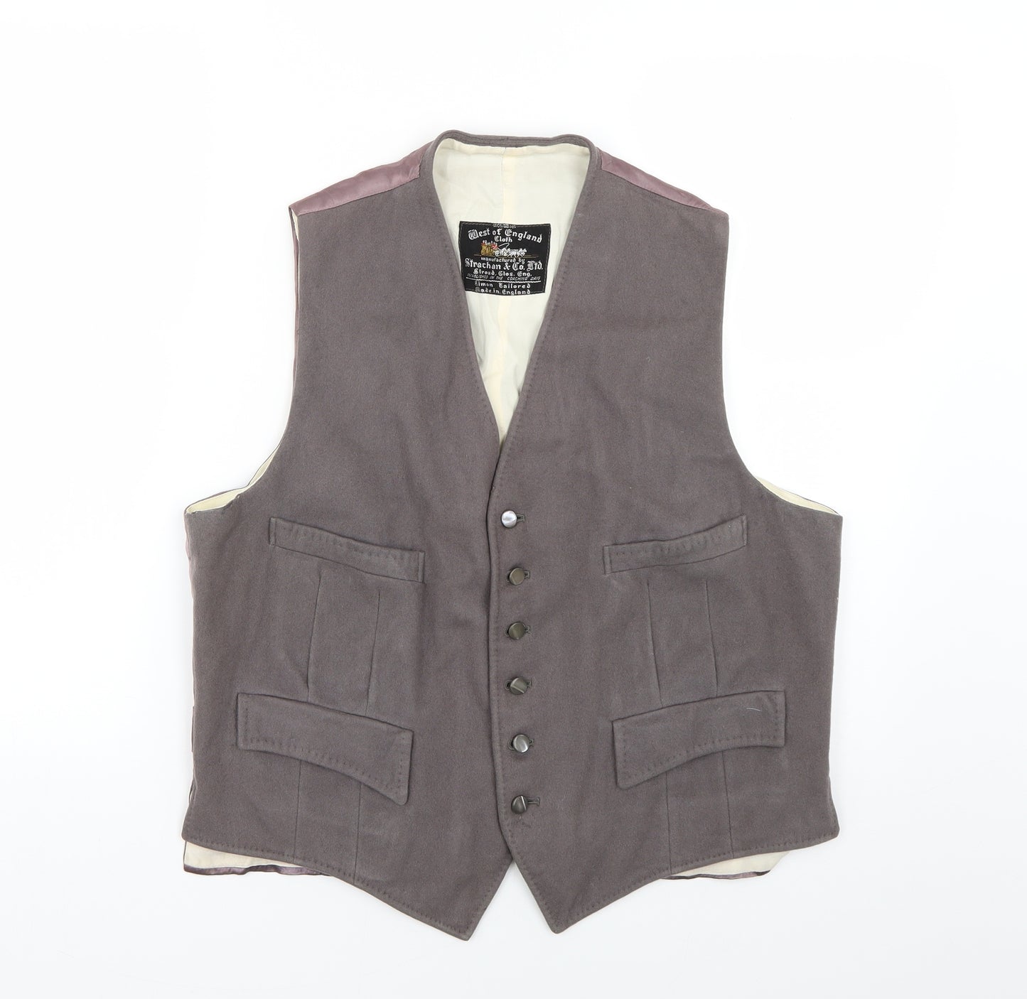 west of england cloth Mens Grey   3 Piece Suit Waistcoat Size 40
