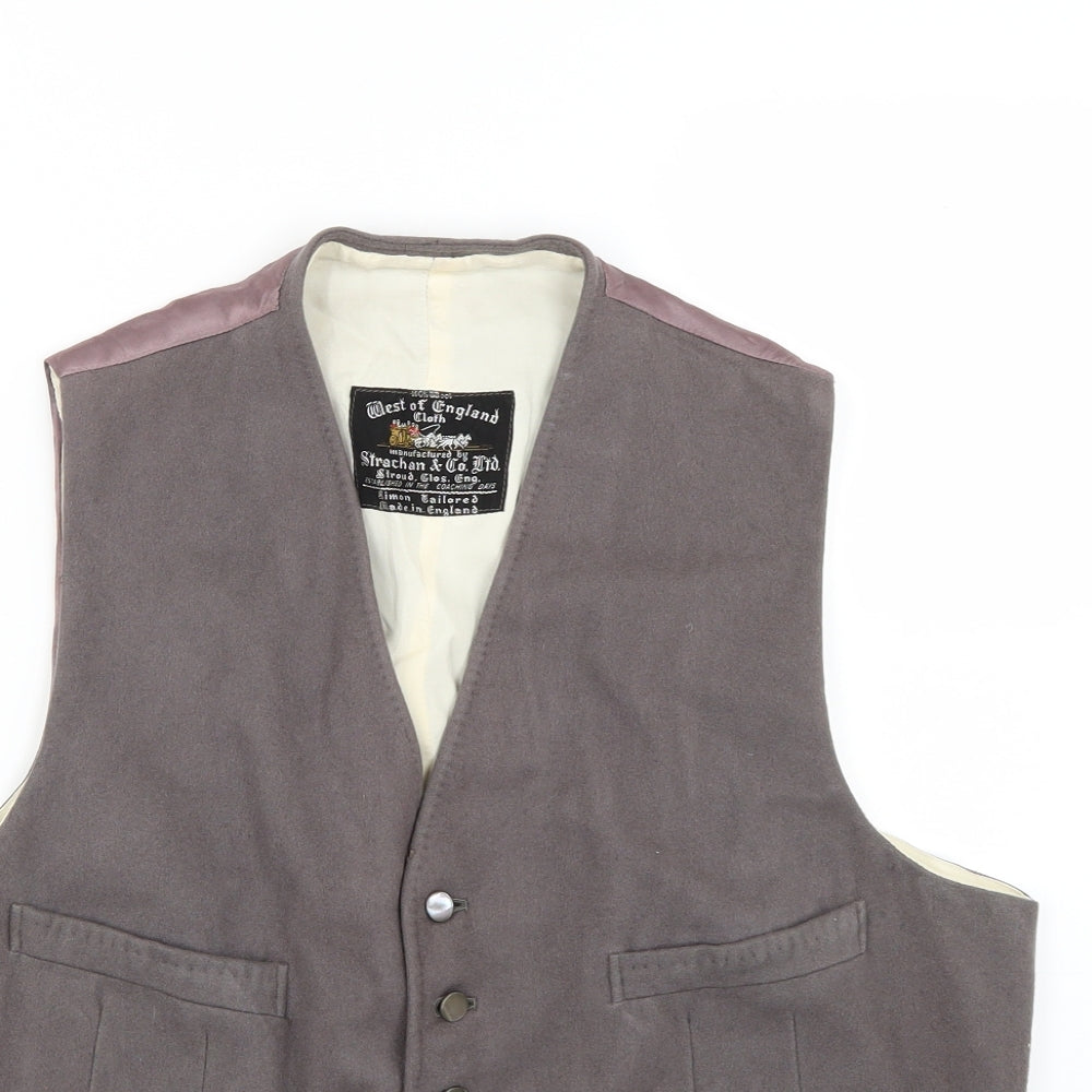 west of england cloth Mens Grey   3 Piece Suit Waistcoat Size 40