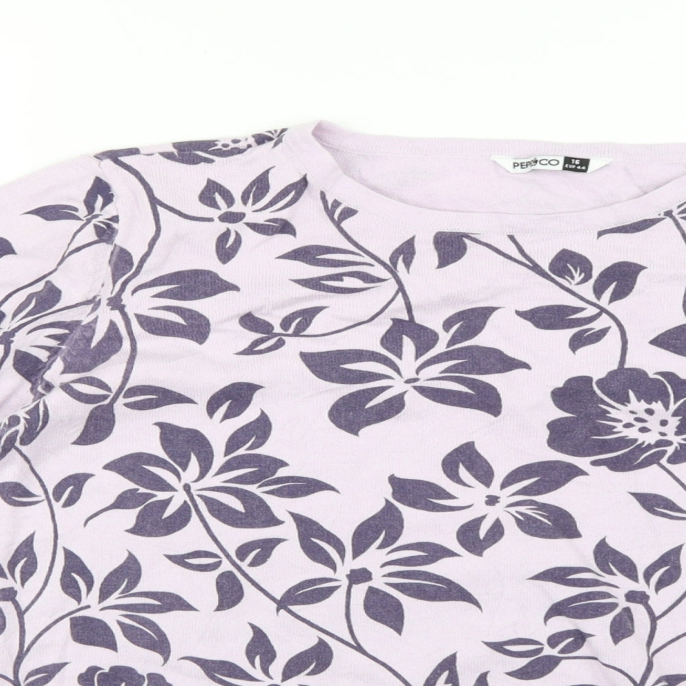 pep&co Womens Pink Floral  Pullover Jumper Size 16