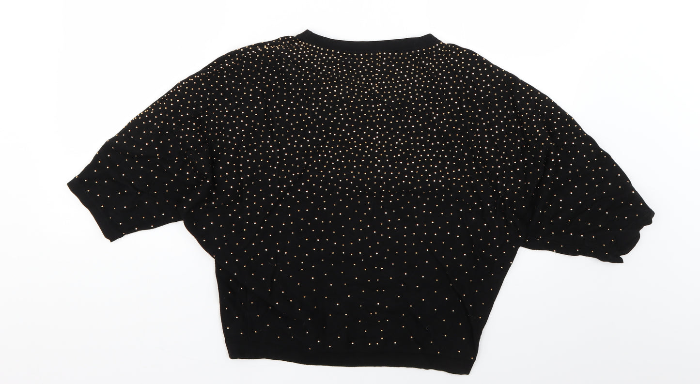 Phase Eight Womens Black Polka Dot  Pullover Jumper Size S