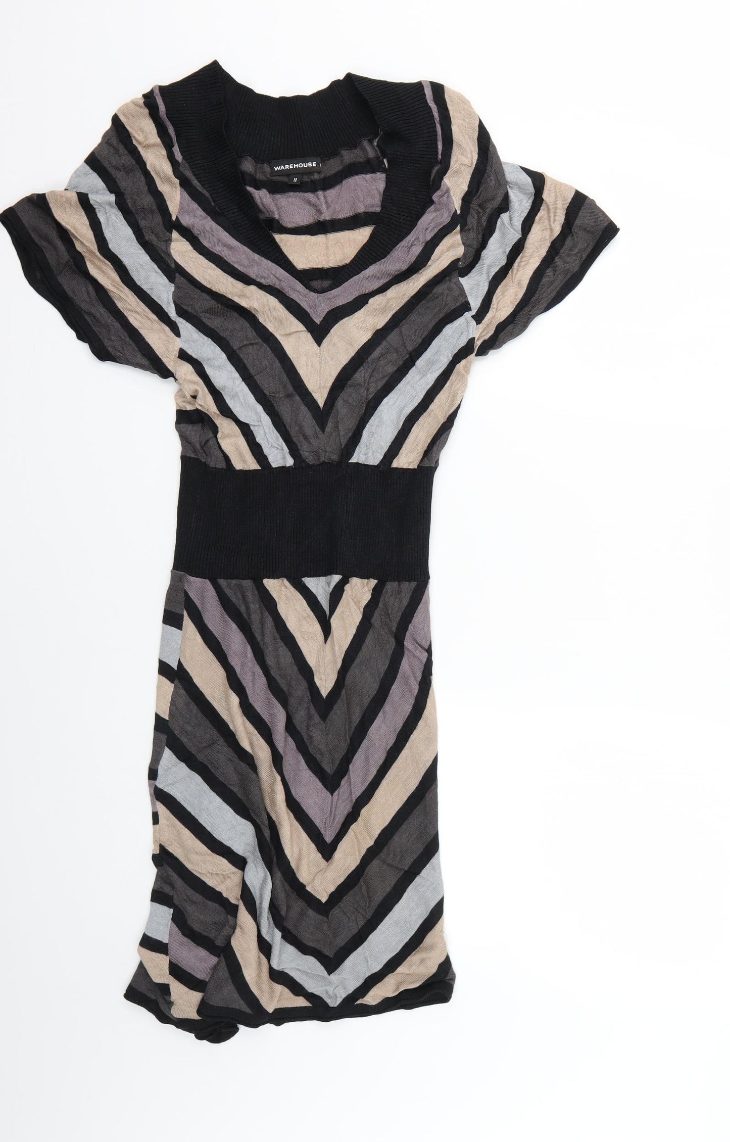 Warehouse Womens Multicoloured Striped  Jumper Dress  Size 14