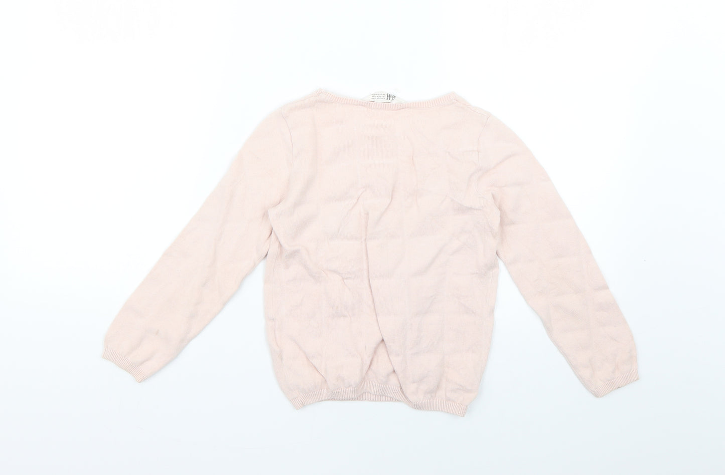 H&M Girls Pink Geometric  Pullover Jumper Size 7-8 Years