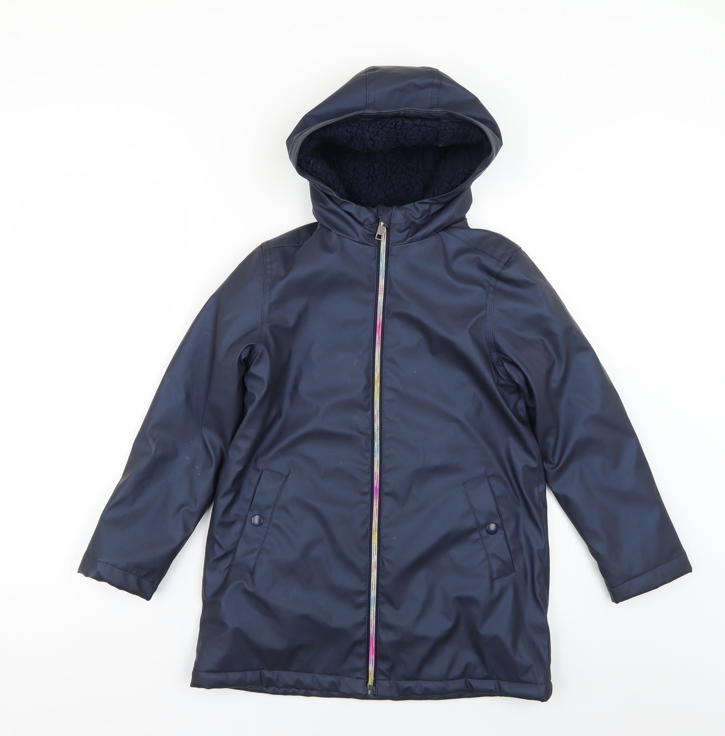 Marks and Spencer Girls Blue   Quilted Coat Size 8-9 Years