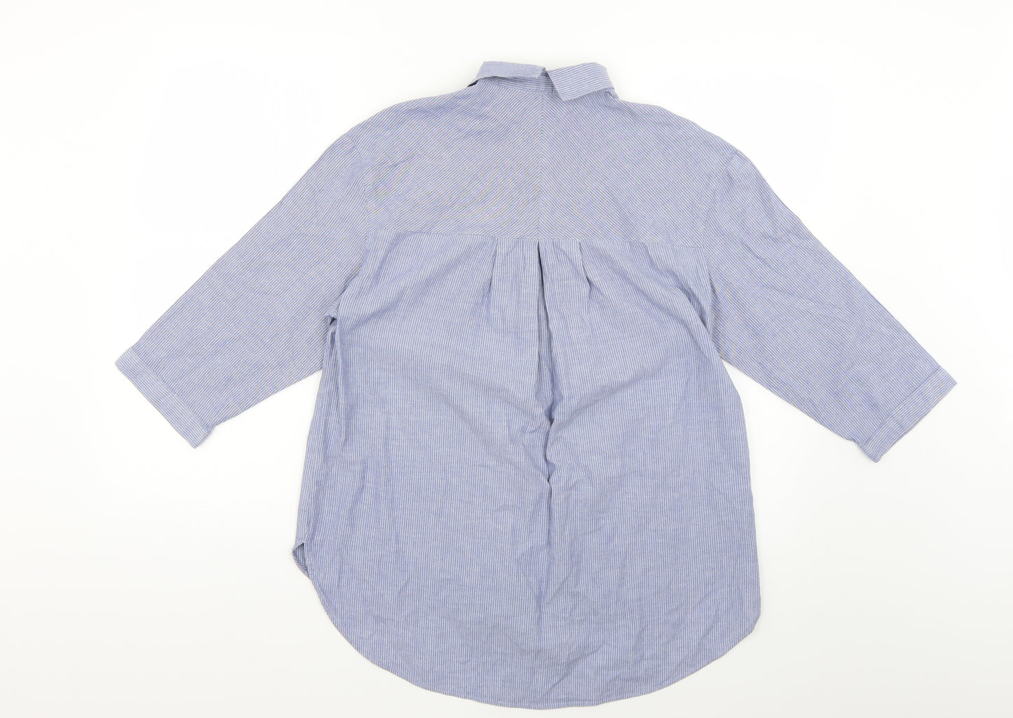 trafaluc Mens Blue Striped   Button-Up Size M